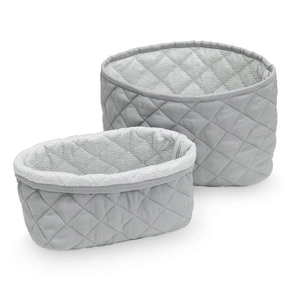 Quilted Storage Baskets, Set of Two