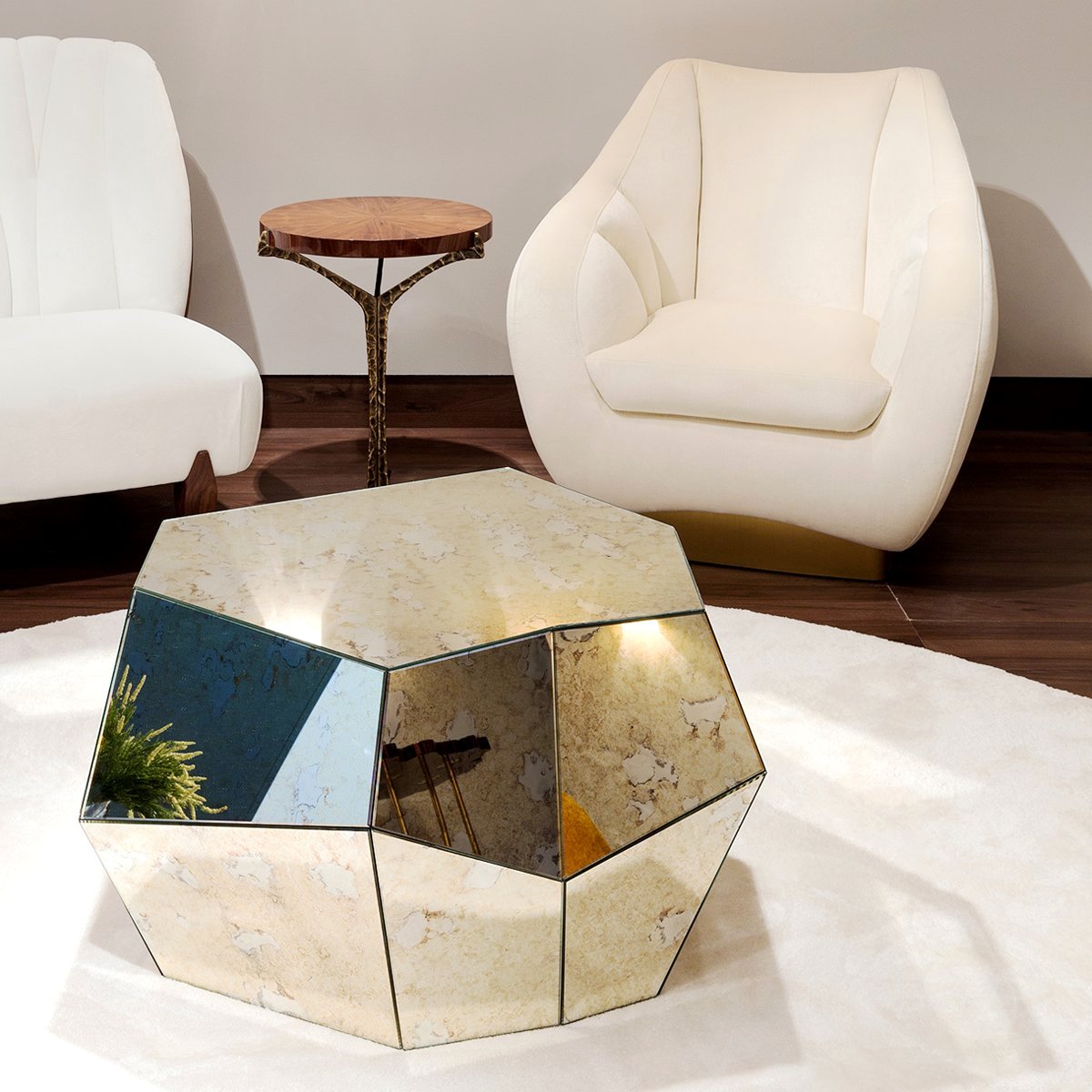 Rock glass deals coffee table